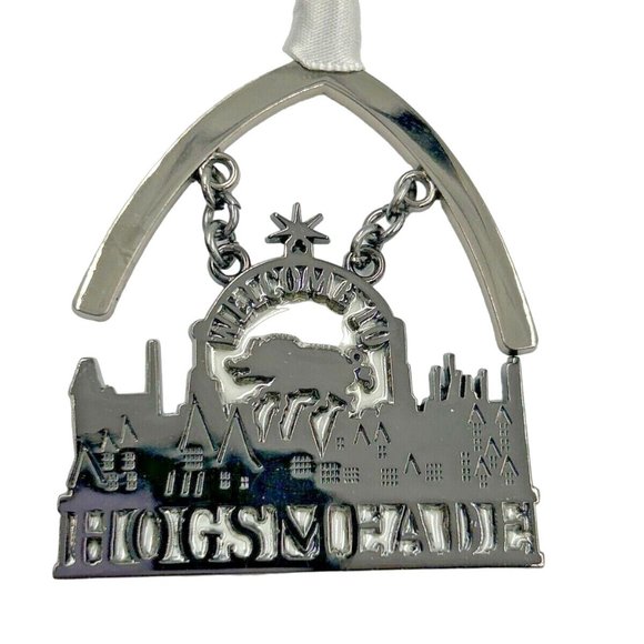 Harry Potter Welcome to Hogsmeade Silver Christmas Ornament Universal Studios - Picture 3 of 4
